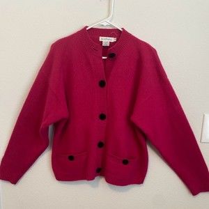 Ann Taylor Lambswool/ Rabbit Hair Button Down Sweater M